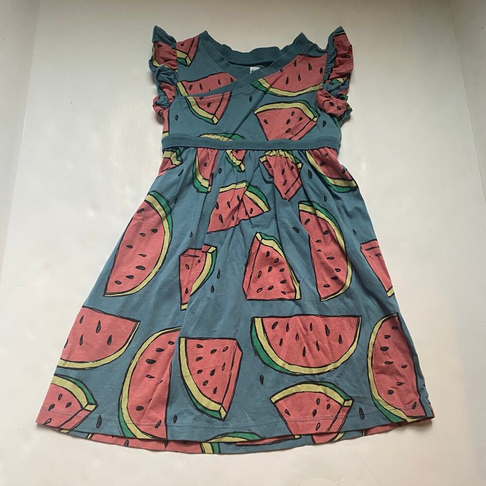 Tea Collection Watermelon Faux Wrap Dress